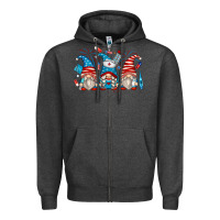 Charcoal Heather american nurse gnomes Zipper Hoodie - Zillion Design Studio