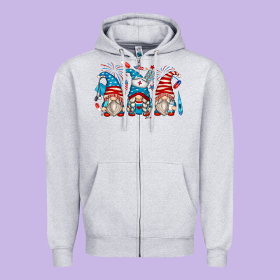 American Nurse Gnomes Zipper Hoodie Designed By Zillion Design Studio