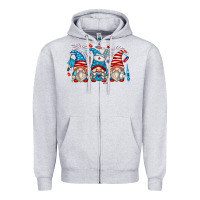 Heather Grey american nurse gnomes Zipper Hoodie - Zillion Design Studio