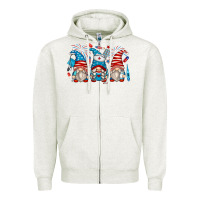 Oatmeal Heather american nurse gnomes Zipper Hoodie - Zillion Design Studio