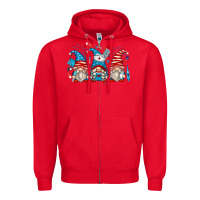 Red american nurse gnomes Zipper Hoodie - Zillion Design Studio