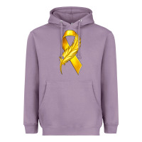 Childhood Cancer Ribbon With Feather Heavyweight Hoodie | Teevron