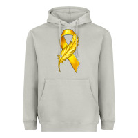 Moon Dust Childhood Cancer Ribbon with Feather Heavyweight Hoodie - texasbilliewilder