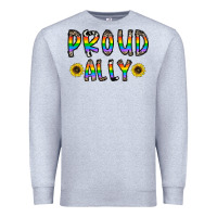 Heather Grey proud ally Premium Sweatshirt - CowhideDigitalArt