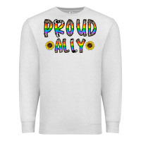 Oatmeal Heather proud ally Premium Sweatshirt - CowhideDigitalArt