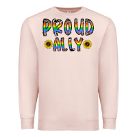 Pale Pink proud ally Premium Sweatshirt - CowhideDigitalArt