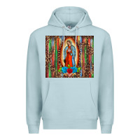 Blue Mist our lady of Guadalupe serape Premium Hoodie - BarkalooDesign