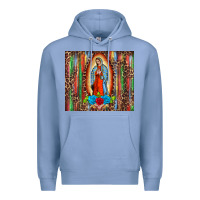 Colony Blue our lady of Guadalupe serape Premium Hoodie - BarkalooDesign