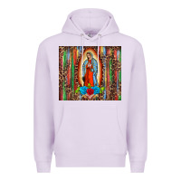 Lilac our lady of Guadalupe serape Premium Hoodie - BarkalooDesign