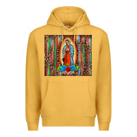 Mustard our lady of Guadalupe serape Premium Hoodie - BarkalooDesign