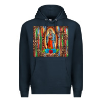 Navy our lady of Guadalupe serape Premium Hoodie - BarkalooDesign