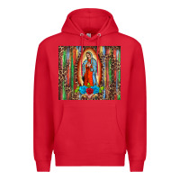 Red our lady of Guadalupe serape Premium Hoodie - BarkalooDesign