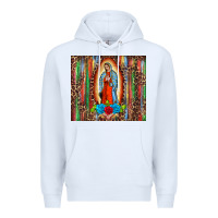 White our lady of Guadalupe serape Premium Hoodie - BarkalooDesign