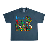 Midnight Navy proud autism dad Urban Heavy Tee - Artiststas