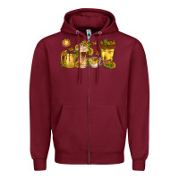 Burgundy sunflower coffee cups Zipper Hoodie - texasbilliewilder