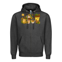 Charcoal Heather sunflower coffee cups Zipper Hoodie - texasbilliewilder