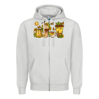 Dove Grey sunflower coffee cups Zipper Hoodie - texasbilliewilder