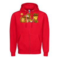 Red sunflower coffee cups Zipper Hoodie - texasbilliewilder