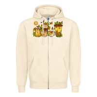 Sandshell sunflower coffee cups Zipper Hoodie - texasbilliewilder
