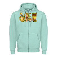 Seafoam sunflower coffee cups Zipper Hoodie - texasbilliewilder