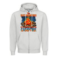 Dove Grey the best memories are made around the campfire Zipper Hoodie - texasbilliewilder