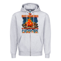Heather Grey the best memories are made around the campfire Zipper Hoodie - texasbilliewilder