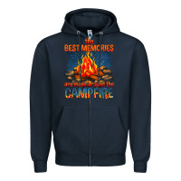 Navy the best memories are made around the campfire Zipper Hoodie - texasbilliewilder