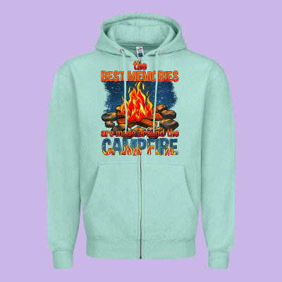 The Best Memories Are Made Around The Campfire Zipper Hoodie Designed By Texasbilliewilder