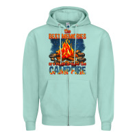 Seafoam the best memories are made around the campfire Zipper Hoodie - texasbilliewilder