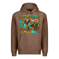 Chestnut western sunflowers elephant Premium Hoodie - LillyAllenDesigns