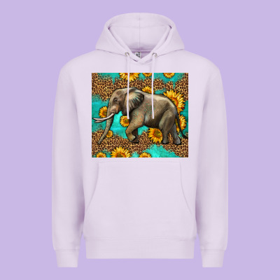 Western Sunflowers Elephant Premium Hoodie Designed By Lillyallendesigns