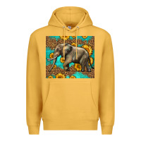 Mustard western sunflowers elephant Premium Hoodie - LillyAllenDesigns