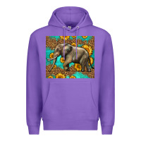 Purple western sunflowers elephant Premium Hoodie - LillyAllenDesigns