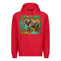 Red western sunflowers elephant Premium Hoodie - LillyAllenDesigns