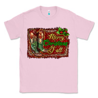 Bubblegum Pink Merry Christmas Y'all Boots Classic Tee - RanaPortraitStore