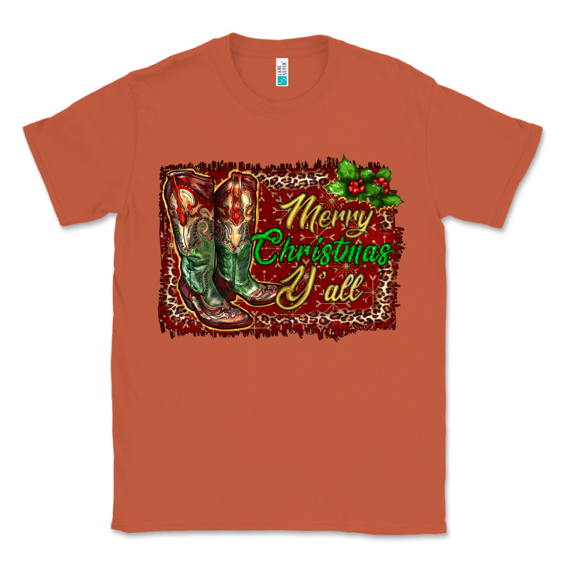 Merry Christmas Y'all Boots Classic Tee by RanaPortraitStore | Teevron