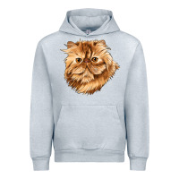 Heather Grey Persian Cat Face Urban Hoodie - LillyAllenDesigns