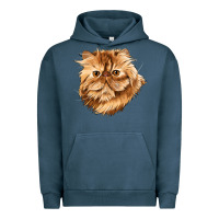 Pigment Midnight Navy Persian Cat Face Urban Hoodie - LillyAllenDesigns