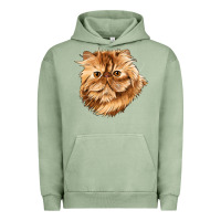 Pigment Oil Green Persian Cat Face Urban Hoodie - LillyAllenDesigns