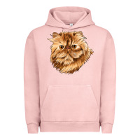 Pigment Salmon Persian Cat Face Urban Hoodie - LillyAllenDesigns