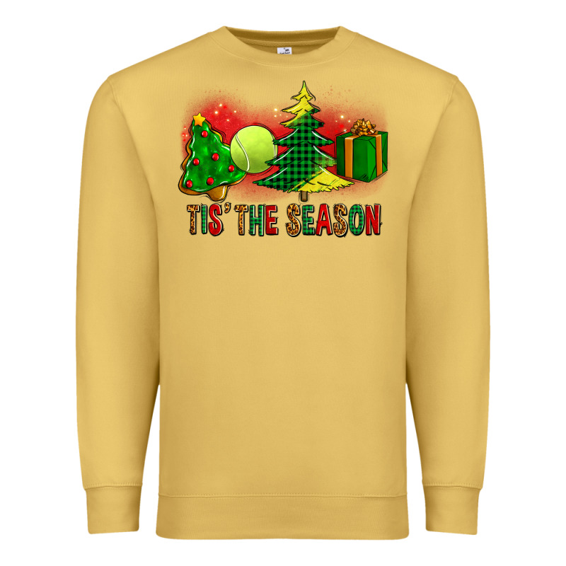 Tis The Season Christmas With Tennis Ball And Tree Cookie Premium Sweatshirt by FaDigitalArtStudio | Teevron