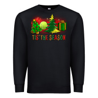 Black tis the season christmas with tennis ball and tree cookie Premium Sweatshirt - FaDigitalArtStudio
