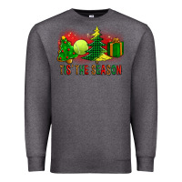 Charcoal Heather tis the season christmas with tennis ball and tree cookie Premium Sweatshirt - FaDigitalArtStudio