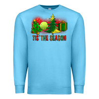 Ocean Blue tis the season christmas with tennis ball and tree cookie Premium Sweatshirt - FaDigitalArtStudio