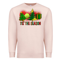 Pale Pink tis the season christmas with tennis ball and tree cookie Premium Sweatshirt - FaDigitalArtStudio