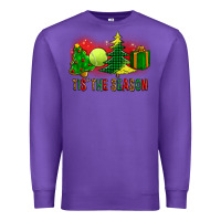 Purple tis the season christmas with tennis ball and tree cookie Premium Sweatshirt - FaDigitalArtStudio