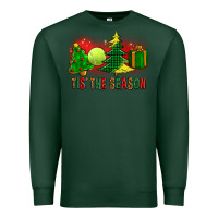 Sports Green tis the season christmas with tennis ball and tree cookie Premium Sweatshirt - FaDigitalArtStudio
