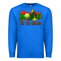 True Royal tis the season christmas with tennis ball and tree cookie Premium Sweatshirt - FaDigitalArtStudio