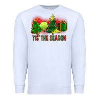 White tis the season christmas with tennis ball and tree cookie Premium Sweatshirt - FaDigitalArtStudio