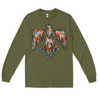 Army Green thunderbird leopard leather Long Sleeve Tee - BarkalooDesign